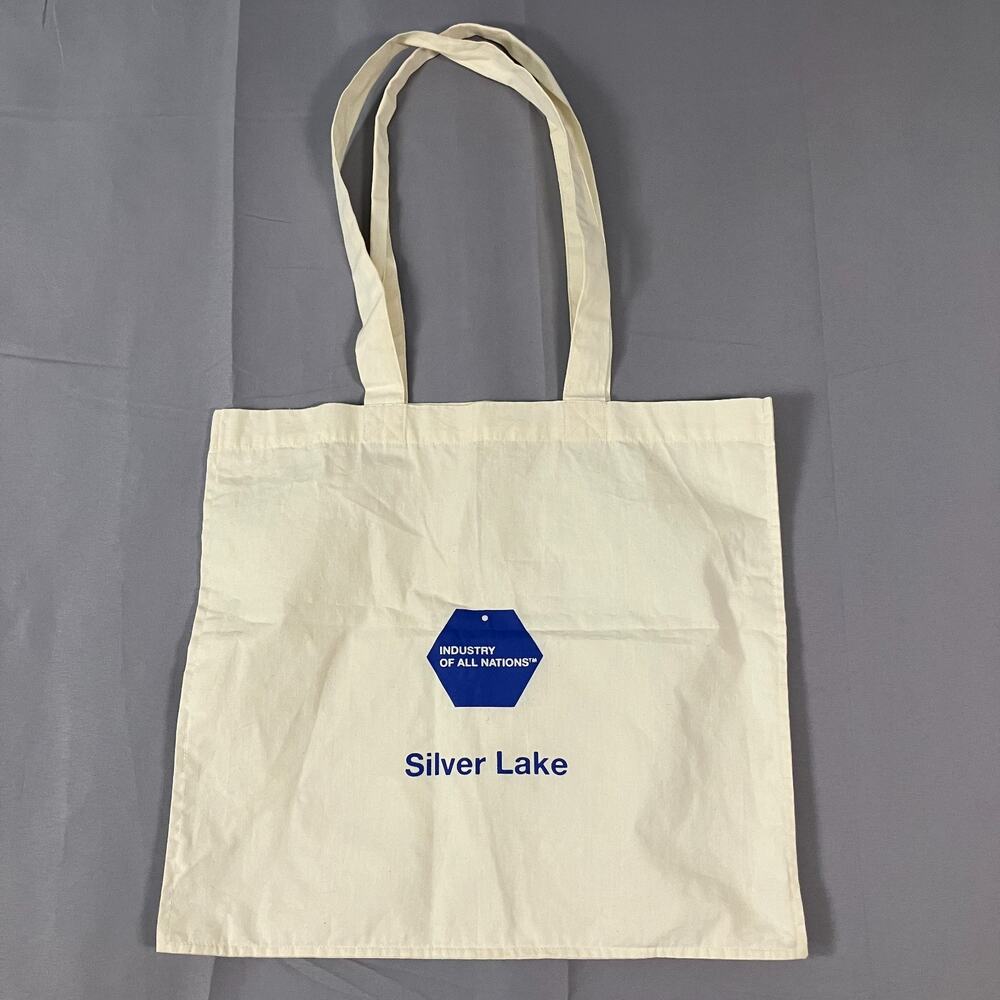 Industry of All Nations Silver Lake Tote Bag Canvas Natural Cotton 14"x12.5"